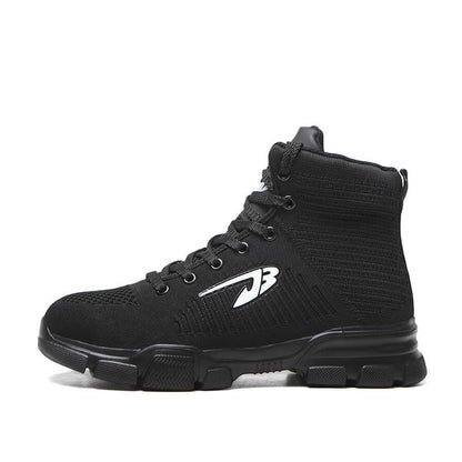 Perseus™ J3 Black X High-Top Steel Toe Sneakers — Lightweight, Anti-Slip, Shock-Absorbing Safety Footwear