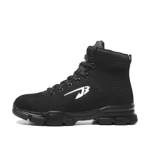 Perseus™ J3 Black X High-Top Steel Toe Sneakers — Lightweight, Anti-Slip, Shock-Absorbing Safety Footwear