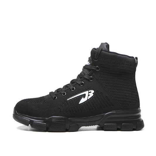 Perseus™ J3 Black X High-Top Steel Toe Sneakers — Lightweight, Anti-Slip, Shock-Absorbing Safety Footwear