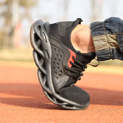 Xenon™ Black Steel Toe Safety Sneakers — Lightweight, Breathable, Anti-Slip Work Shoes