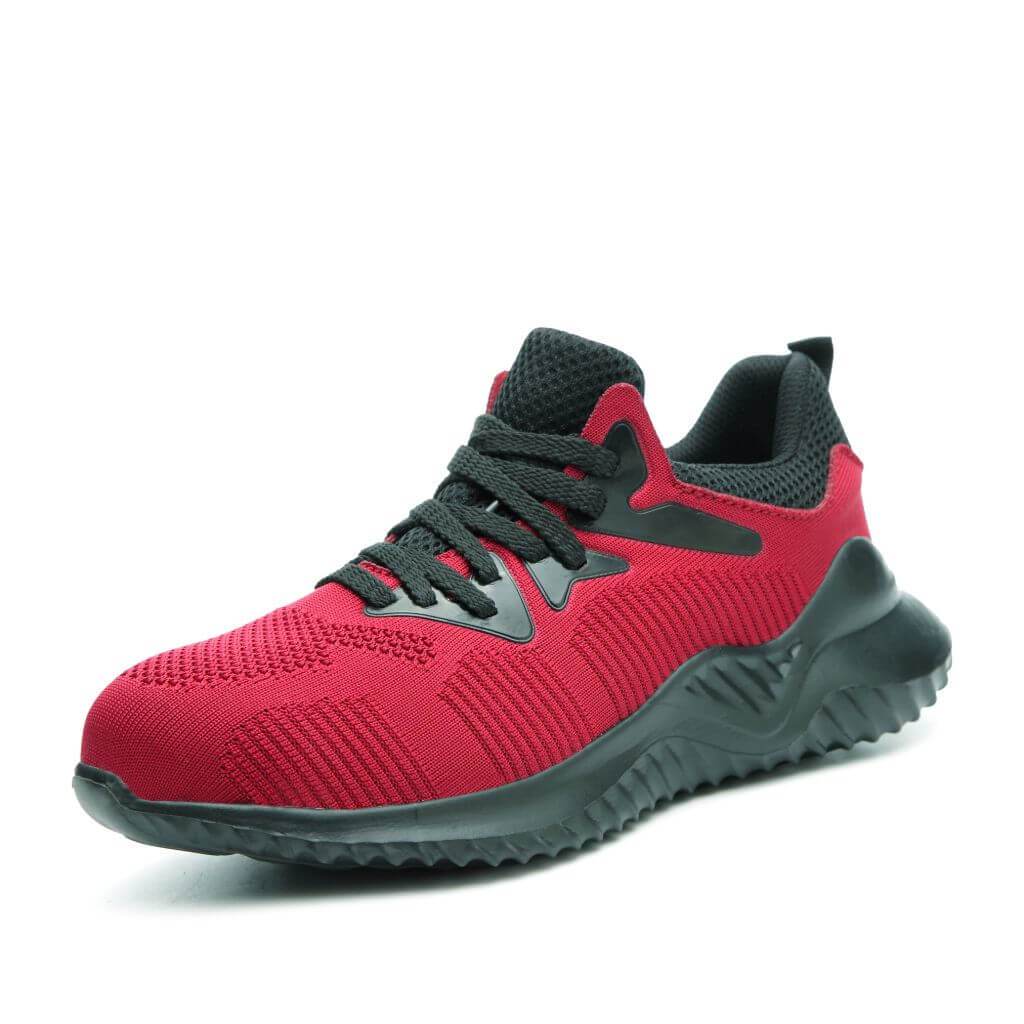 Pontus™ Steel Toe Safety Sneakers — Lightweight, Breathable, Shock-Absorbing Work Shoes (Red)