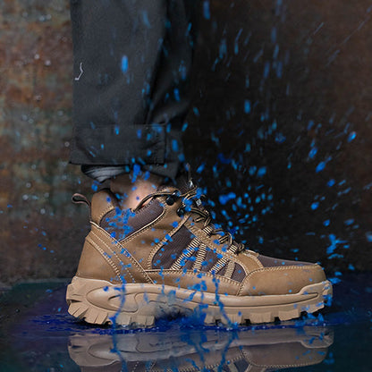 Themis™ J3 Brown Steel Toe Work Shoes — Rugged, Lightweight, Anti-Slip Safety Footwear