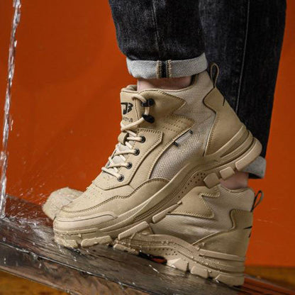 Erebus J3™ Steel Toe Work Boots — Lightweight, Slip-Resistant, Waterproof Safety Boots (Brown)