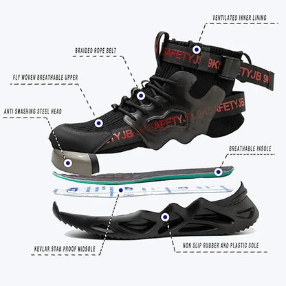 Men’s Fortex Steel-Toe Safety Sneakers – Lightweight, Anti-Puncture & Shock-Absorbing