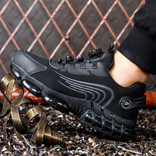 Kronos™ Black Steel Toe Safety Sneakers — Lightweight, Puncture-Proof, Shock-Absorbing Work Shoes