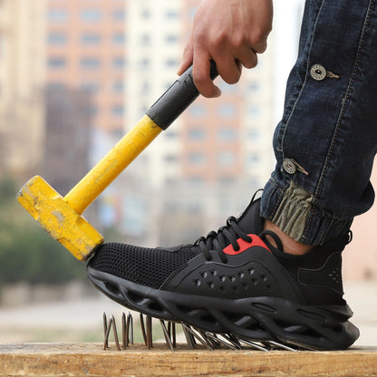 Xenon™ Black Steel Toe Safety Sneakers — Lightweight, Breathable, Anti-Slip Work Shoes