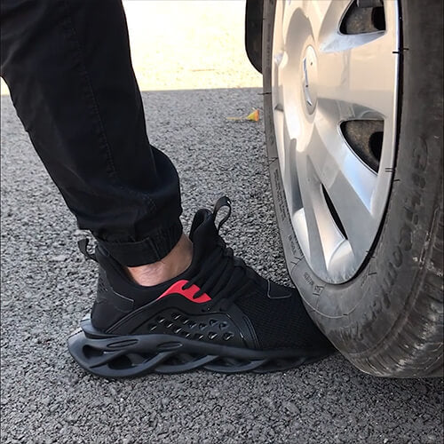 Xenon™ Black Steel Toe Safety Sneakers — Lightweight, Breathable, Anti-Slip Work Shoes