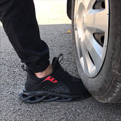 Xenon™ Black Steel Toe Safety Sneakers — Lightweight, Breathable, Anti-Slip Work Shoes