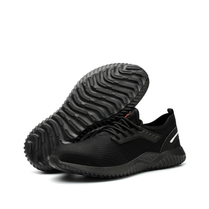 DIKE™ Black Steel Toe Safety Sneakers — Lightweight, Shock-Absorbing, Anti-Slip Work Shoes