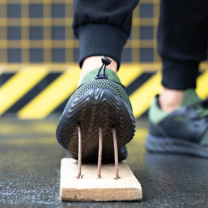 Harmonia™ Dark Green Steel Toe Safety Sneakers — Lightweight, Breathable, Anti-Slip Women’s Work Shoes