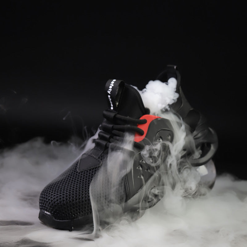 Xenon™ Black Steel Toe Safety Sneakers — Lightweight, Breathable, Anti-Slip Work Shoes