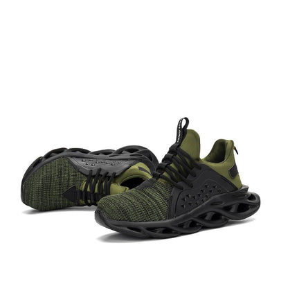 Xenon™ Dark Green Steel Toe Work Sneakers – Lightweight, Slip-Resistant, Breathable Safety Shoes