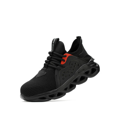 Xenon™ Black Steel Toe Safety Sneakers — Lightweight, Breathable, Anti-Slip Work Shoes