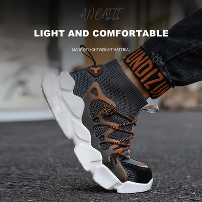 Phobos™ Men’s Heavy-Duty Steel Toe Sneakers — Breathable, Anti-Puncture, Shock-Absorbing Safety Shoes