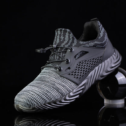 Harmonia™ Grey Steel Toe Safety Sneakers — Lightweight, Breathable, Anti-Slip Women’s Work Shoes