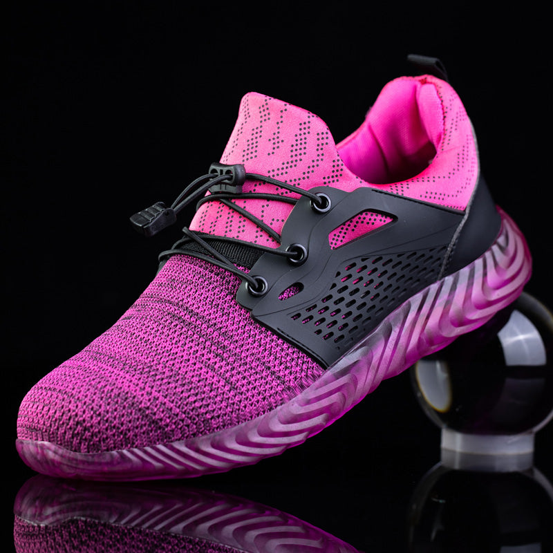Harmonia™ Pink Steel Toe Safety Sneakers — Lightweight, Breathable, Anti-Slip Women’s Work Shoes