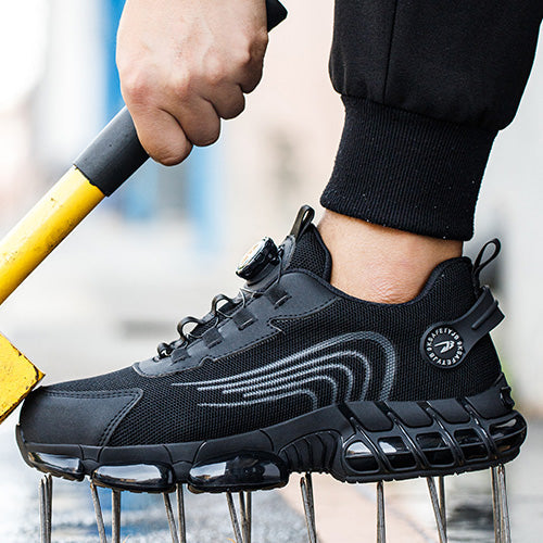 Kronos™ Black Steel Toe Safety Sneakers — Lightweight, Puncture-Proof, Shock-Absorbing Work Shoes