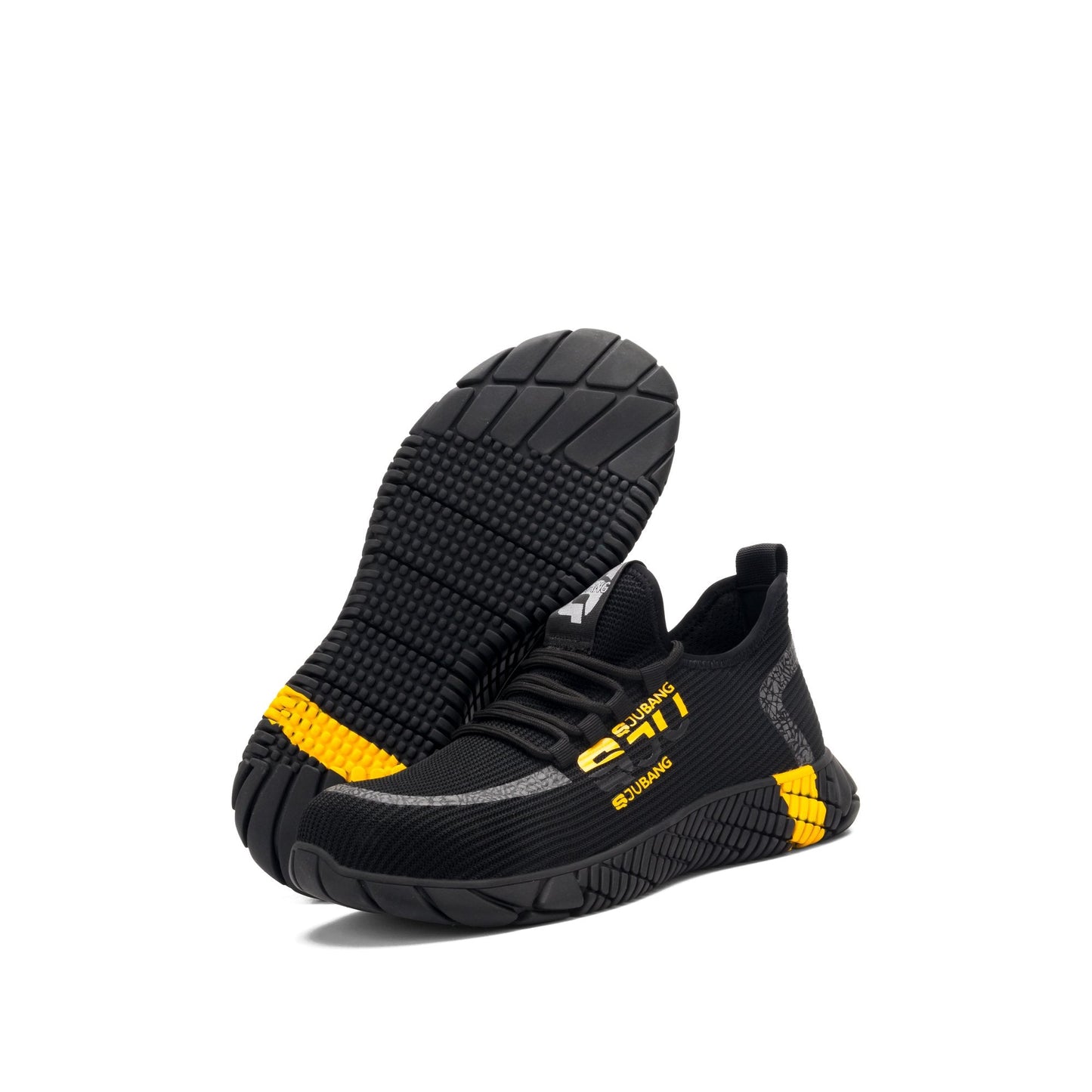 Typhon™ S Ju Bang Steel Toe Work Sneakers — Lightweight Breathable Safety Shoes (Black/Yellow)