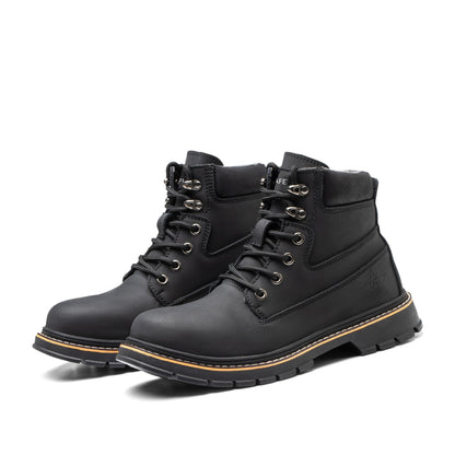 Boreas™ Black Steel Toe Work Boots — Heavy-Duty, Slip-Resistant, Lightweight Safety Boots for Men