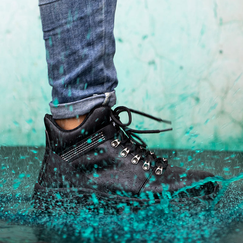 Echo™ Steel Toe Work Boots — Heavy-Duty, Anti-Slip, Impact-Resistant Safety Boots (Black)