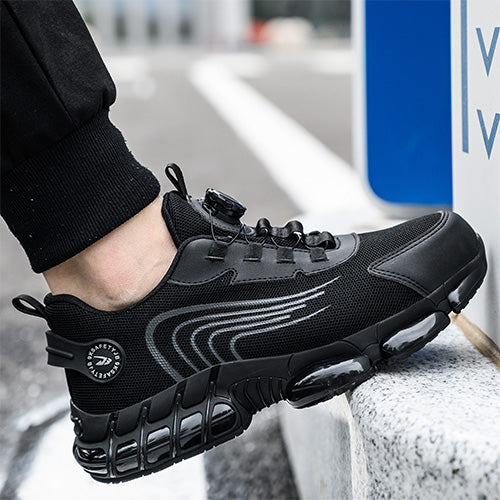 Kronos™ Black Steel Toe Safety Sneakers — Lightweight, Puncture-Proof, Shock-Absorbing Work Shoes