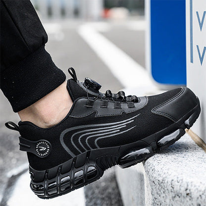 Kronos™ Black Steel Toe Safety Sneakers — Lightweight, Puncture-Proof, Shock-Absorbing Work Shoes