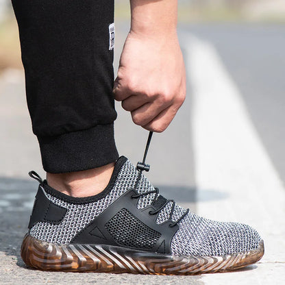 Harmonia™ Grey Steel Toe Safety Sneakers — Lightweight, Breathable, Anti-Slip Work Shoes for Women