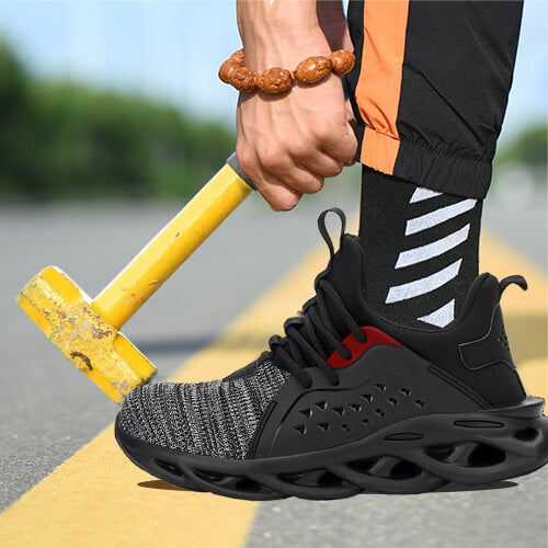 Xenon™ Grey Steel Toe Work Sneakers — Lightweight, Breathable, Anti-Slip Safety Shoes for Men