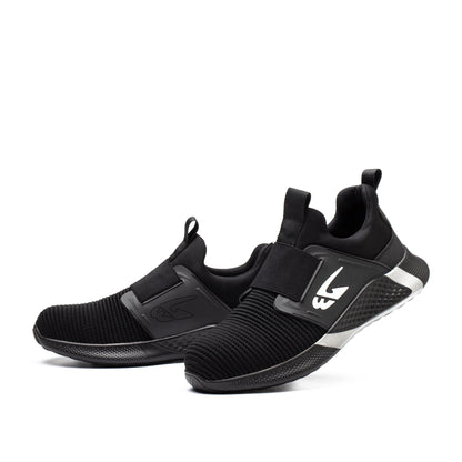 Orion™ J3 Steel Toe Slip-On Sneakers — Lightweight, Anti-Slip, Shock-Absorbing Safety Shoes (Black)