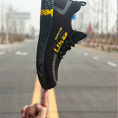 Typhon™ S Ju Bang Steel Toe Work Sneakers — Lightweight Breathable Safety Shoes (Black/Yellow)