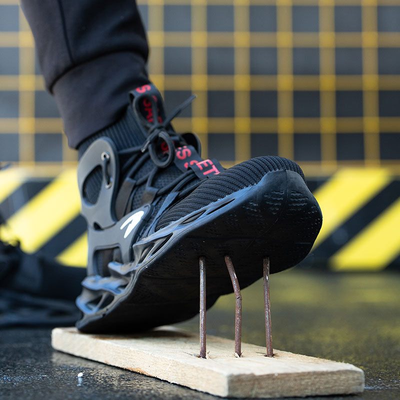 Zeus™ J3 Black Steel Toe Safety Sneakers — Lightweight High-Top Work Shoes for Ultimate Protection