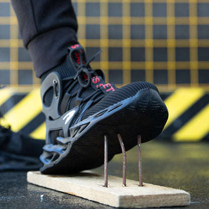 Zeus™ J3 Black Steel Toe Safety Sneakers — Lightweight High-Top Work Shoes for Ultimate Protection