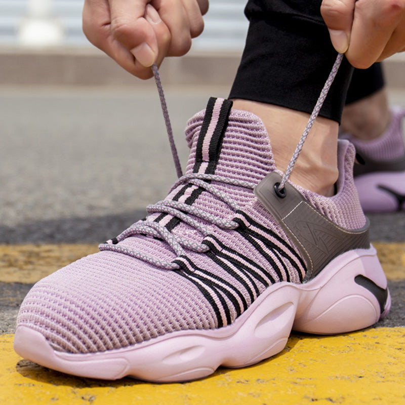 Hestia™ Pink Steel Toe Work Sneakers — Lightweight, Breathable, Anti-Slip Safety Shoes for Women