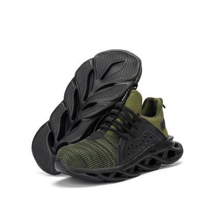 Xenon™ Dark Green Steel Toe Work Sneakers – Lightweight, Slip-Resistant, Breathable Safety Shoes