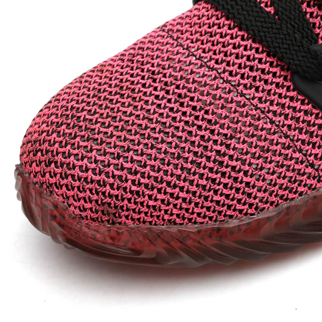 Hemera™ Dark Pink Steel Toe Work Sneakers — Lightweight, Breathable, Anti-Slip Safety Shoes for Women