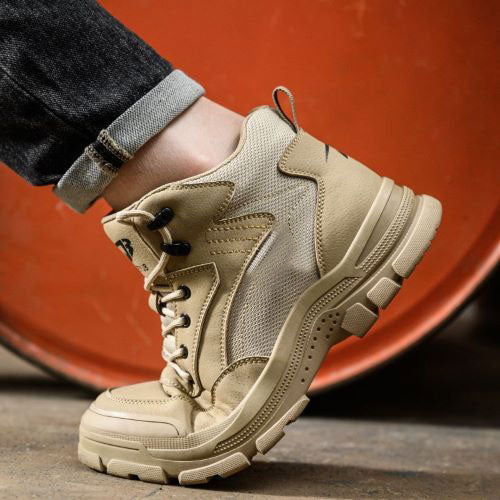 Erebus J3™ Steel Toe Work Boots — Lightweight, Slip-Resistant, Waterproof Safety Boots (Grey)