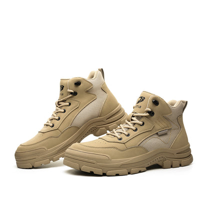 Erebus J3™ Steel Toe Work Boots — Lightweight, Slip-Resistant, Waterproof Safety Boots (Brown)