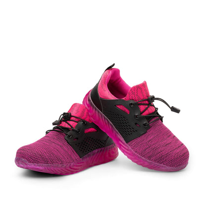 Harmonia™ Pink Steel Toe Safety Sneakers — Lightweight, Breathable, Anti-Slip Women’s Work Shoes