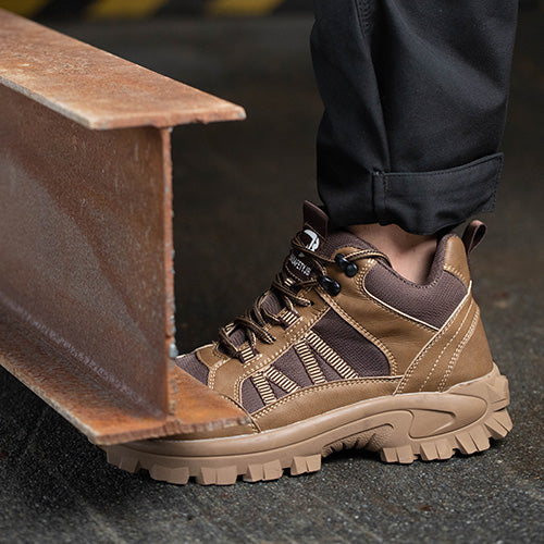 Themis™ J3 Brown Steel Toe Work Shoes — Rugged, Lightweight, Anti-Slip Safety Footwear