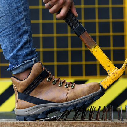 Echo™ Steel Toe Work Boots — Heavy-Duty, Anti-Slip, Impact-Resistant Safety Boots (Brown)