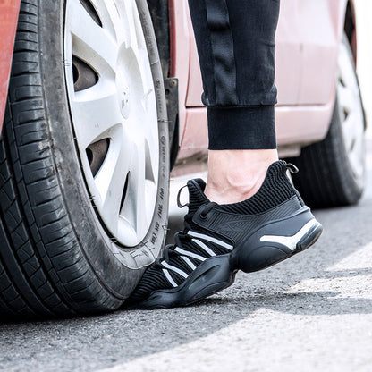 Hestia™ J3 Black Steel Toe Safety Sneakers — Lightweight, Breathable, Anti-Slip Work Shoes for Men