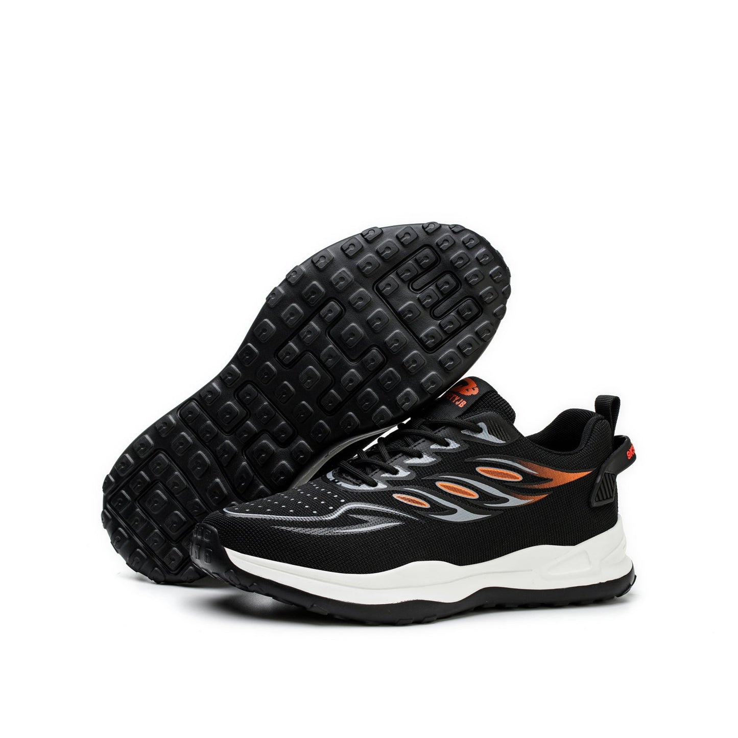 Anteros™ J3 S2 Steel Toe Work Sneakers — Lightweight, Breathable, Anti-Slip Industrial Safety Shoes (Black/orange)