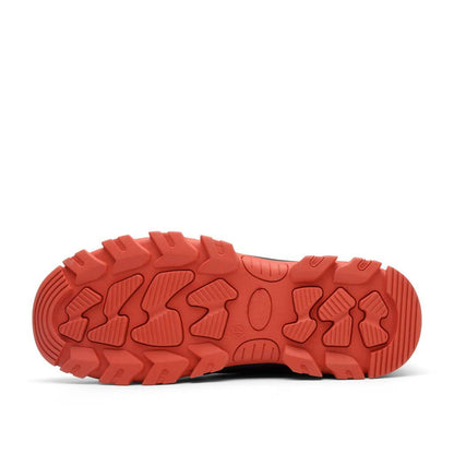 Algos™ Black-Red Steel Toe Work Sneakers — Lightweight, Breathable, Anti-Slip Safety Shoes for Men