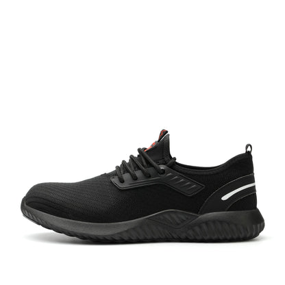 DIKE™ Black Steel Toe Safety Sneakers — Lightweight, Shock-Absorbing, Anti-Slip Work Shoes