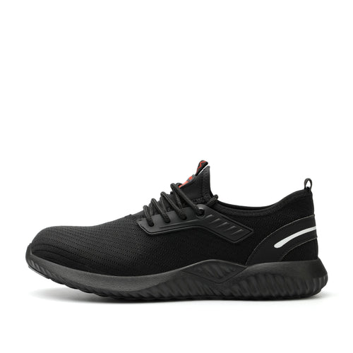 DIKE™ Black Steel Toe Safety Sneakers — Lightweight, Shock-Absorbing, Anti-Slip Work Shoes