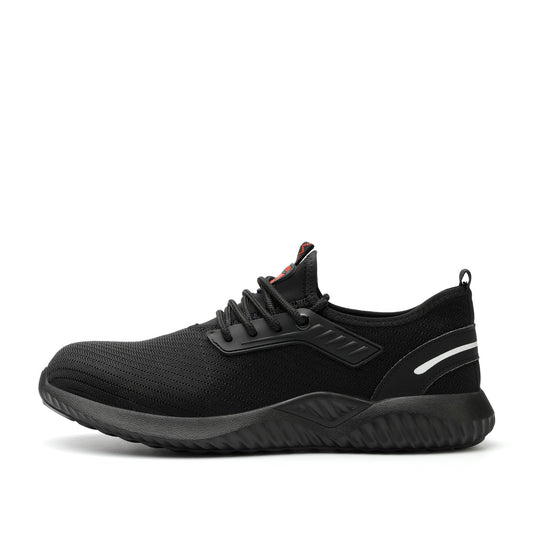 DIKE™ Black Steel Toe Safety Sneakers — Lightweight, Shock-Absorbing, Anti-Slip Work Shoes