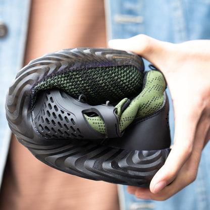 Harmonia™ Dark Green Steel Toe Safety Sneakers — Lightweight, Breathable, Anti-Slip Women’s Work Shoes