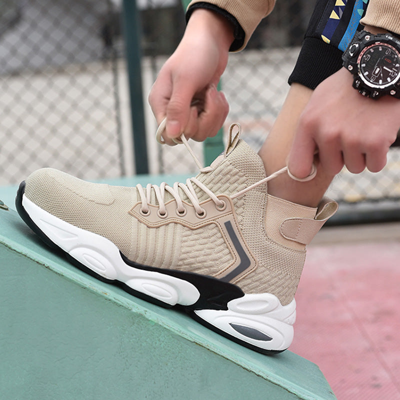 Alecto™ J3 Beige Steel Toe Work Sneakers — Lightweight, Breathable, Anti-Slip Safety Shoes for All-Day Protection