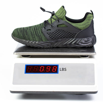 Harmonia™ Dark Green Steel Toe Safety Sneakers — Lightweight, Breathable, Anti-Slip Women’s Work Shoes