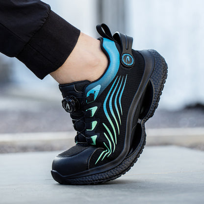 Kharon J3™ Steel Toe Sneakers Black/ Blue — Lightweight, Impact-Resistant, Anti-Slip Work Safety Shoes for Men